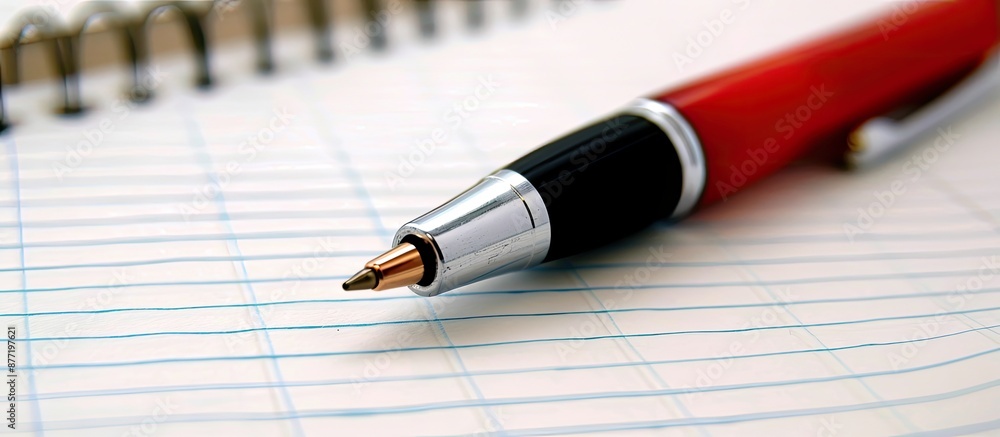 Poster Writing on a blank notebook with a pen with copy space image