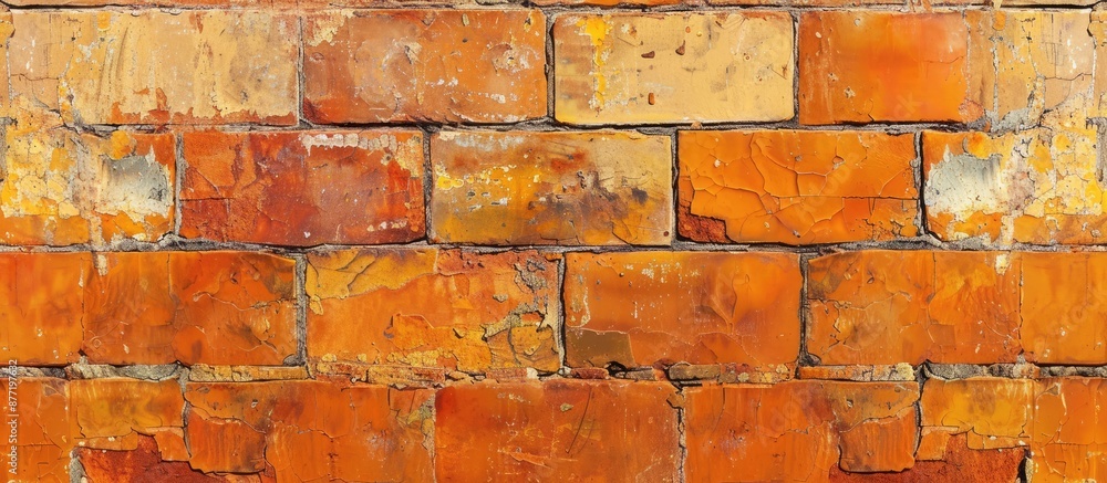 Poster An abstract backdrop featuring aged orange bricks with room for text or graphics perfect as a copy space image
