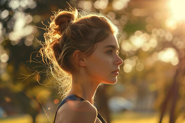 Determined jogger having daily everyday running relaxation sports person, Generative AI