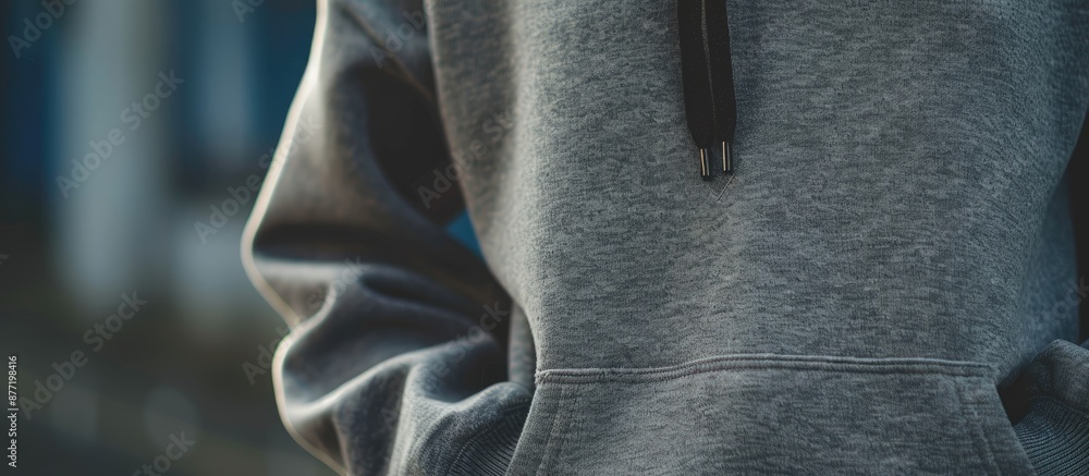 Aufkleber close up view of a trendy hoodie sweater with ample copy space image