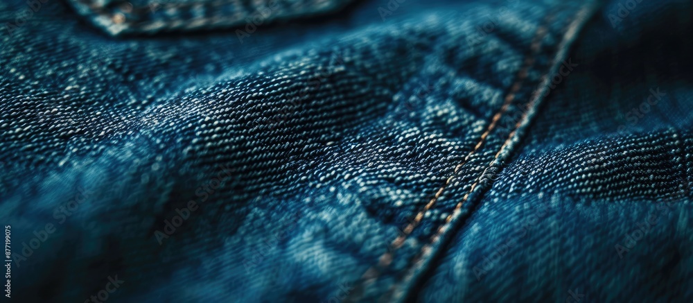 Poster Close up on a pair of jeans with a stitched pattern featuring copy space image