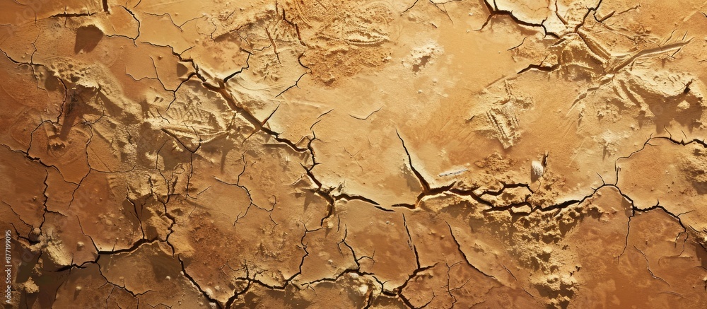 Poster Close up view of a texture illustrating a water shortage with copy space for an image