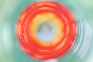 Colorful yellow orange blurred circle. Abstract motion blur background. High quality photo