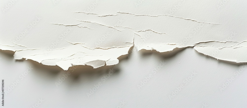 Poster a torn paper on a white backdrop providing ample copy space image