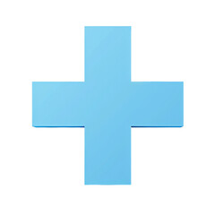 Obraz premium Blue medical cross symbol, perfect for health-related content, medical services, and emergency representations. Clean and simple design.