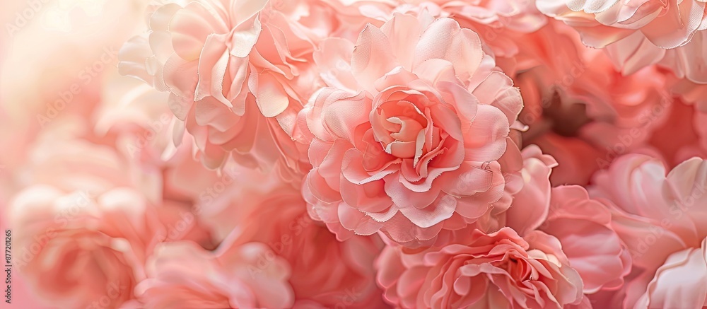 Fototapete soft pink artificial flower with color filter for a background with copy space image