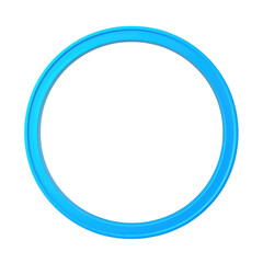 Bright blue glowing circle isolated on white background. Perfect for design projects, logos, and digital art.