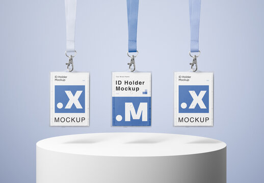 Three ID Holder Mockups