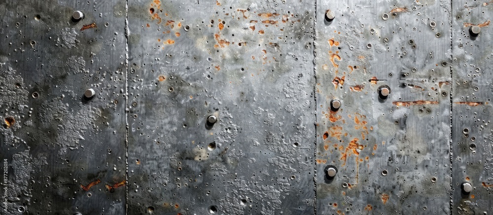 Poster steel texture on a grey metal surface provides a backdrop with copy space image