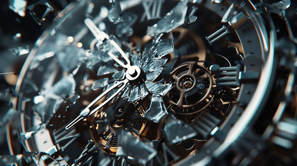 Fototapeta premium Broken Watch Representing Time Lost and Uncertainty