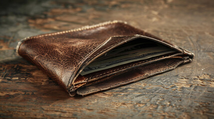 Empty Wallet Representing Financial Struggle and Hardship