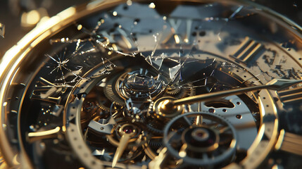 Broken Watch Representing Time Lost and Uncertainty