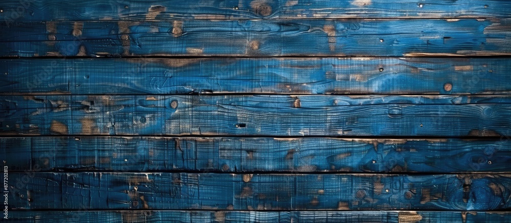 Poster wide textured blue rustic wooden background with copy space image