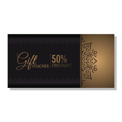 Luxury gold gift voucher template