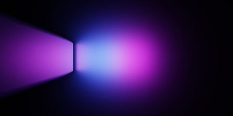 3d rendering of purple and blue neon light glowing abstract geometric cyberpunk background. Scene for advertising, technology, showcase, banner, game, sport, cosmetic, business. Sci-Fi Illustration