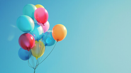 Colorful Balloons Floating in the Sky Representing Dreams and Aspirations