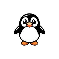 simple penguin animal logo vector illustration template design