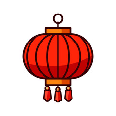 red chinese lantern traditional culture people vector illustration template design
