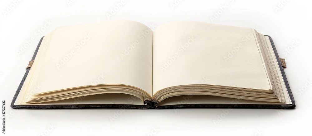 Leinwandbilder Isolated on a white background a section of a blank notebook is displayed with a clear area for adding images or text known as a copy space image