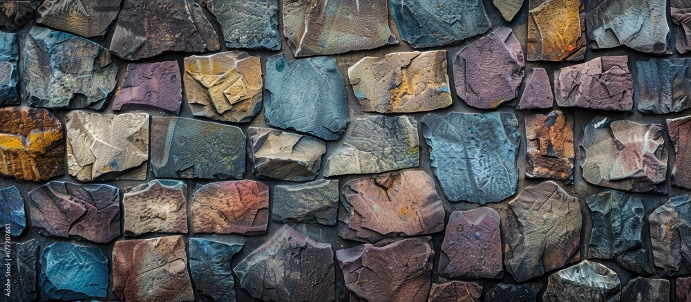 Aufkleber Stone wall texture with vibrant colors suitable as a background with space for adding images. with copy space image. Place for adding text or design