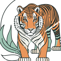 Tiger liner design silhouette vector art work EPS file, Generator AI