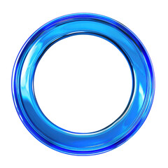 Vibrant blue ring on a transparent background, perfect for digital design, decoration, or graphic projects, offering a modern and fresh look.