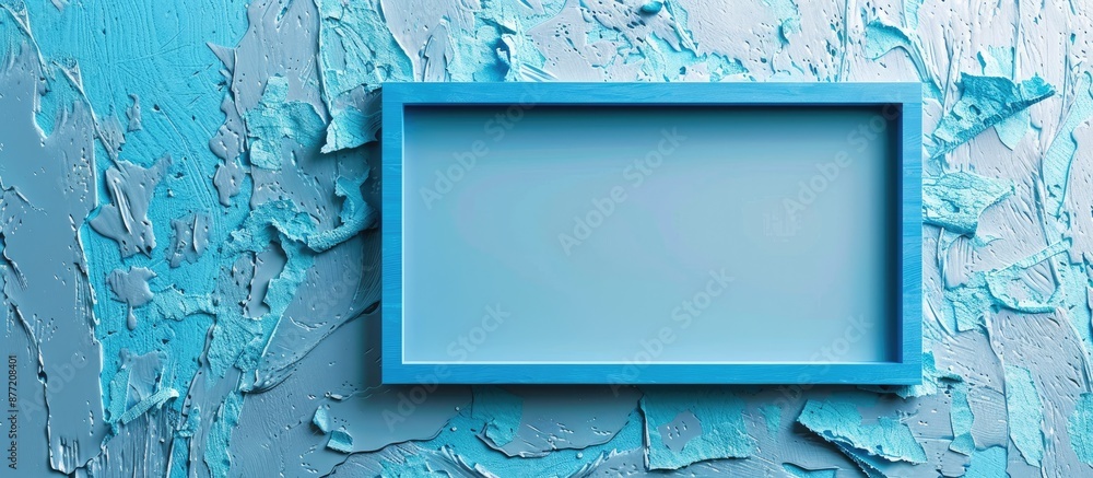 Aufkleber Blue frame with ample space for text image or picture isolated on white background with copy space image