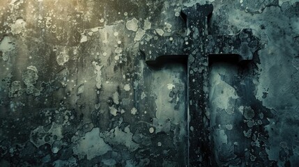 Aged dark gray cemetery tombstone texture in light