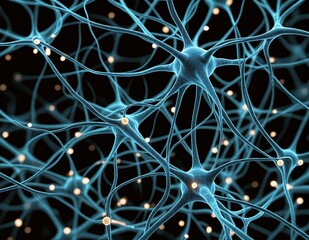 A Close Up View Of A Complex Neural Network With Interconnected Neurons Generated AI