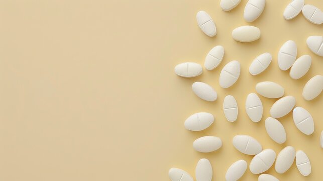 Amoxicillin tablets for medical use with space for text