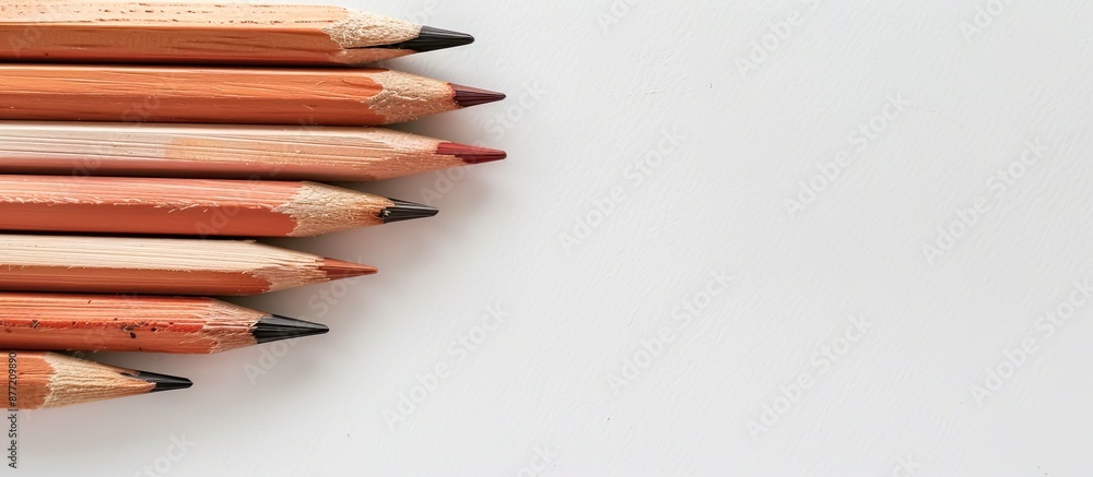 Poster pencils on a white background with copy space image