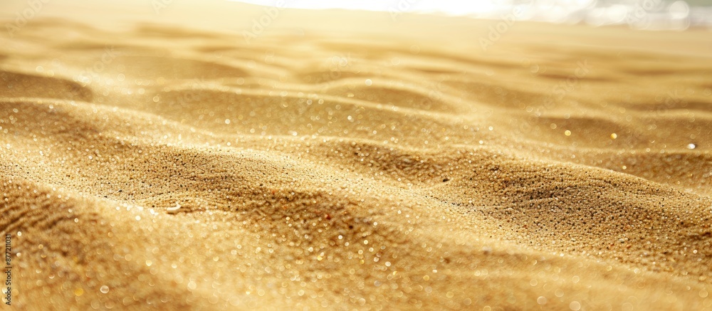 Aufkleber Close up view of a sandy beach background with space for text suitable for a summer concept with a copy space image available