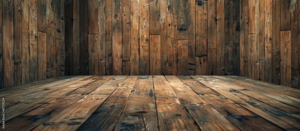 Poster wooden backdrop with ample copy space image