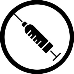 Injection Vector Glyph Black Icon