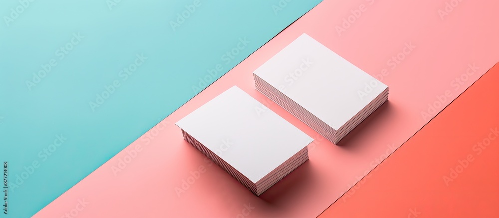 Poster A mockup displaying business cards as a branding identity template with copy space image