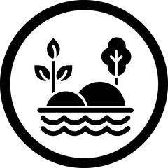 Forest Vector Glyph Black Icon