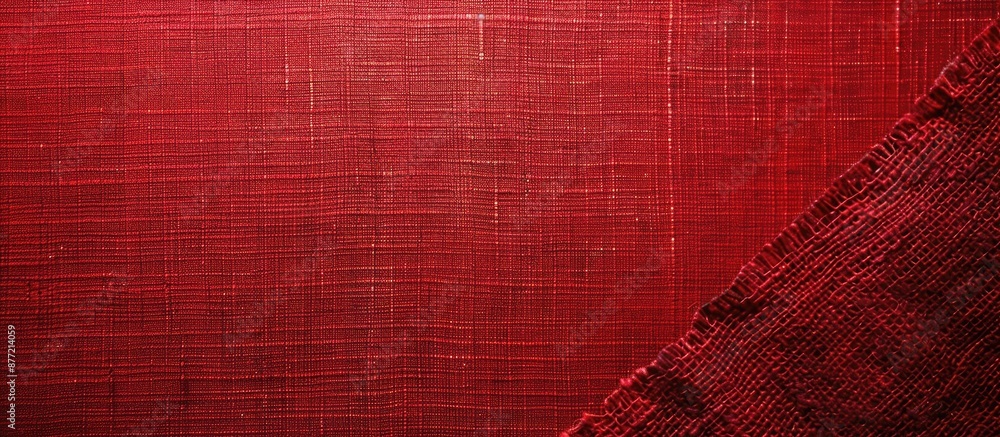 Aufkleber Red linen canvas texture background with copy space image for art and design