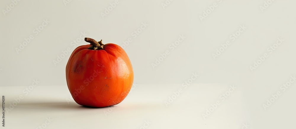 Aufkleber a ripe persimmon showcased on a plain white backdrop perfect for a copy space image