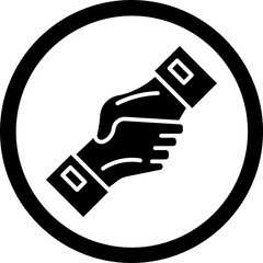 Shake Hand Glyph Black Icon