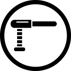 Baton Stick Glyph Black Icon