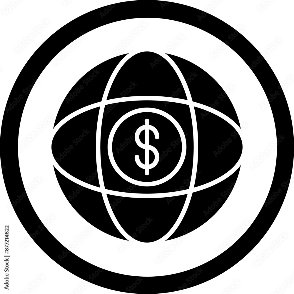 Poster World Financial Glyph Black Icon