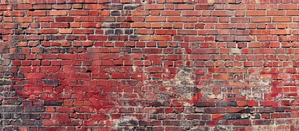 Poster background of an aged red brick wall providing textures with copy space image