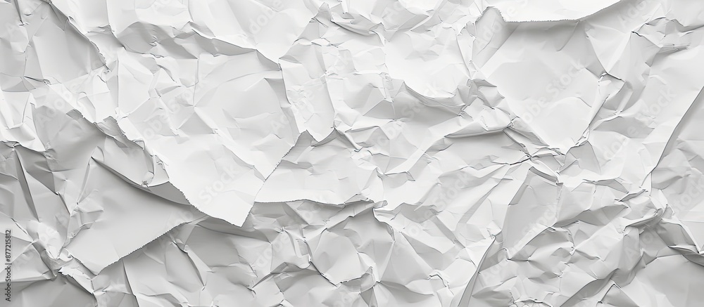 Poster texture of crumpled white paper with copy space image