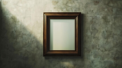 Empty Picture Frame on a Wall Representing Absence and Possibility