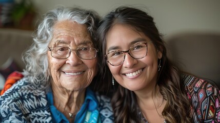 Smiling Portrait of Two Generations