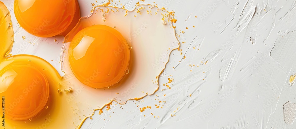 Poster isolated yolks against a blank copy space image