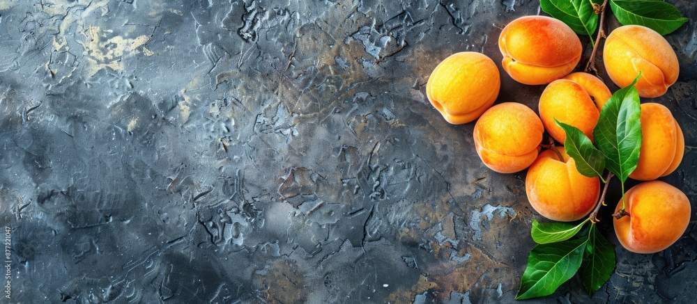 Aufkleber organic apricots with a blank space for adding text in an image grown from an apricot tree in a raw 