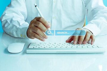 SEO search engine optimization concept, Data marketing ranking traffic website, internet technology...