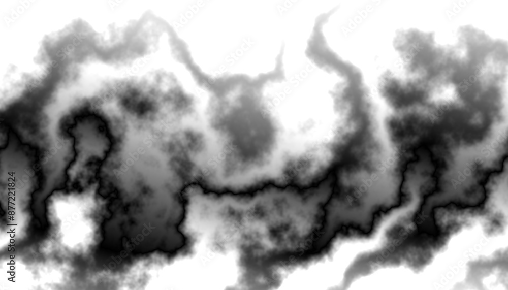 Fototapete black smoke steam isolated transparent background. fog and mist effect for text or space. overlay wi