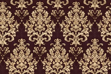 Elegant Golden Damask Pattern